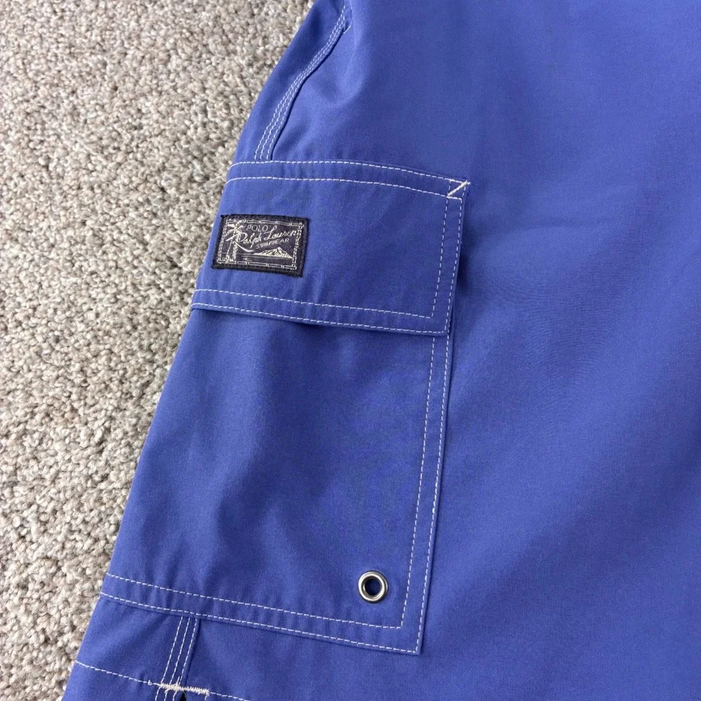 Polo Ralph Lauren Swim Trunks Mens XL Blue Cargo Board Mesh Lined Coastal Resort